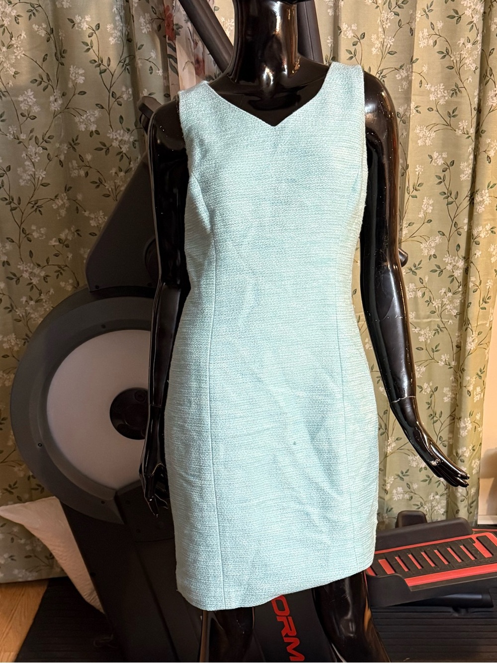 Talbots Light Aqua Sheath Dress - Sleeveless V-Neck
